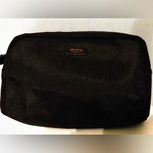 Tumi for Delta Black SmallTextured Nylon Toiletry Bag